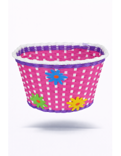Cestino anteriore finto vimini bambina 14/16 fuxia